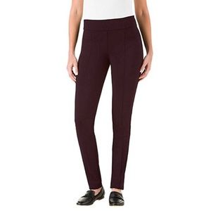 Hilary Radley Wine Narrow Leg Ponte Pants NEW